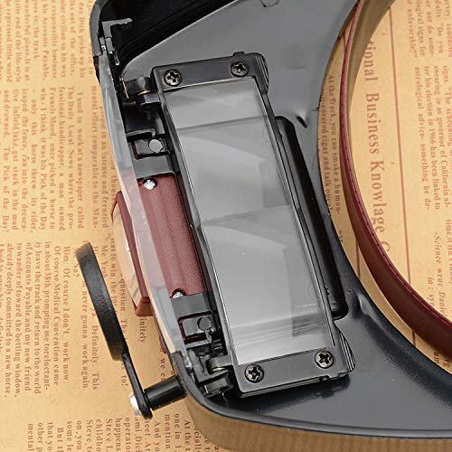 Head Magnifier Jewelers With Led Light Illuminated Helmet Magnifying 1.5X 3X 8.5X 10X Tools For Watch Repair, Precision Work Reading (Red) #TOP3