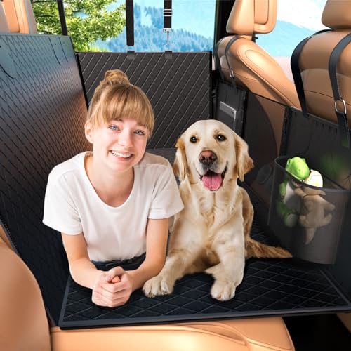 Elufa Dog Car Seat Cover for Back Seat, Hard Bottom