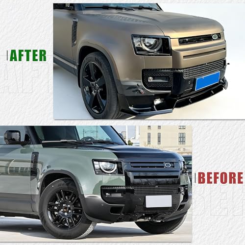 KETAI Front Bumper Lip Compatible with 2020 - Up Land Rover Defender BS Front Splitter Lower Lip Spoiler (Gloss Black) by KETAI - Image 3