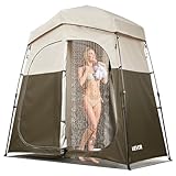 VEVOR Tienda de Ducha con Mampara y 2 Compartimentos, con Piquetas, Cuerdas...