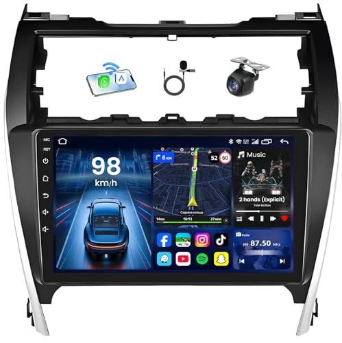 Android 13 Car Radio for Toyota Camry 2012 2013 2014: 10 Inch Touchscreen Stereo with Wireless CarPlay Android Auto 64GB Bluetooth GPS Navigation 5GWiFi FM SWC 1080P Backup Camera
