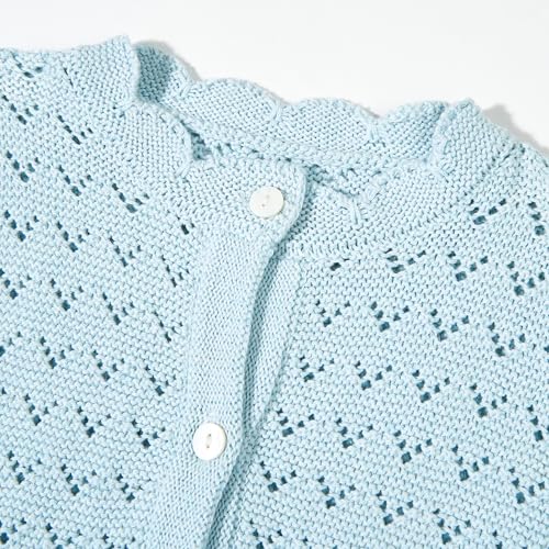 Miipat Baby Girl Sweater Knit Toddler Cardigan Long Sleeve Button Up Hollow Crochet Sweater2
