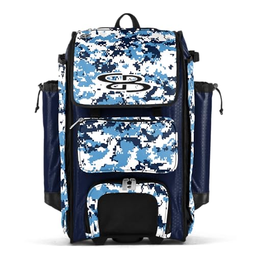 Boombah Catchers Superpack Hybrid Digital Camo Bat Bag PS-9060-3000C23 Navy/Columbia - Wheeled & Backpack Version