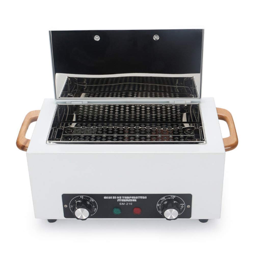 300W Alto Temperatura Uñas Esterilizador con Minutero Desinfección Caja Manicura Pedicure SPA Salón Equipo para Belleza Pelo Tatuaje Metal Herramientas