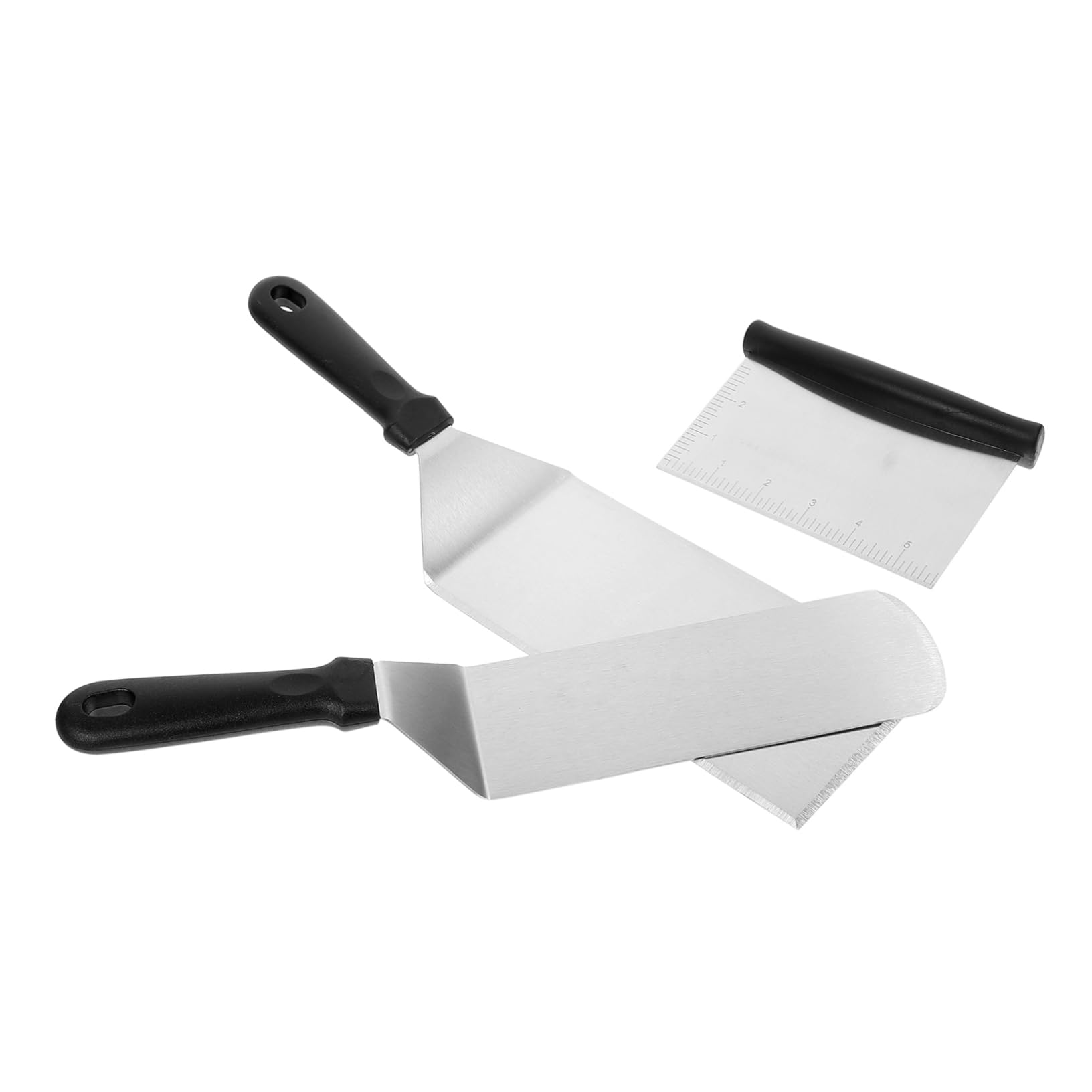 Garneck Set di Spatole da Cucina in Acciaio Inossidabile Manico in Pp, Facili da Pulire, per Uso Barbecue e Piastra, 3 Pezzi