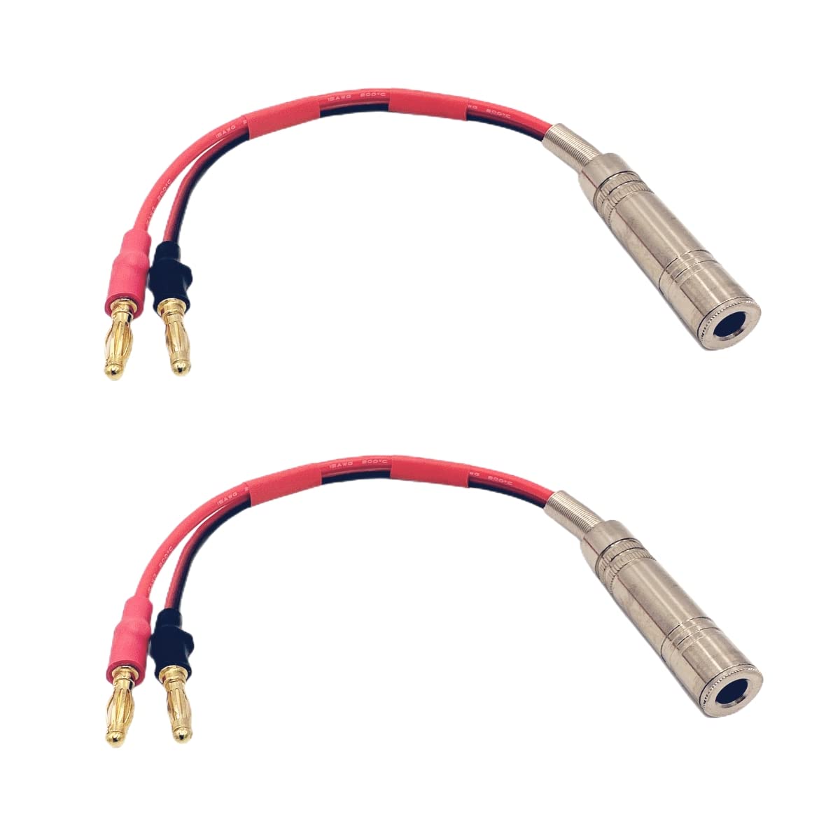 Sam&Johnny 1/4 Inch TS Female to Banana Plug, 6.35mm Jack