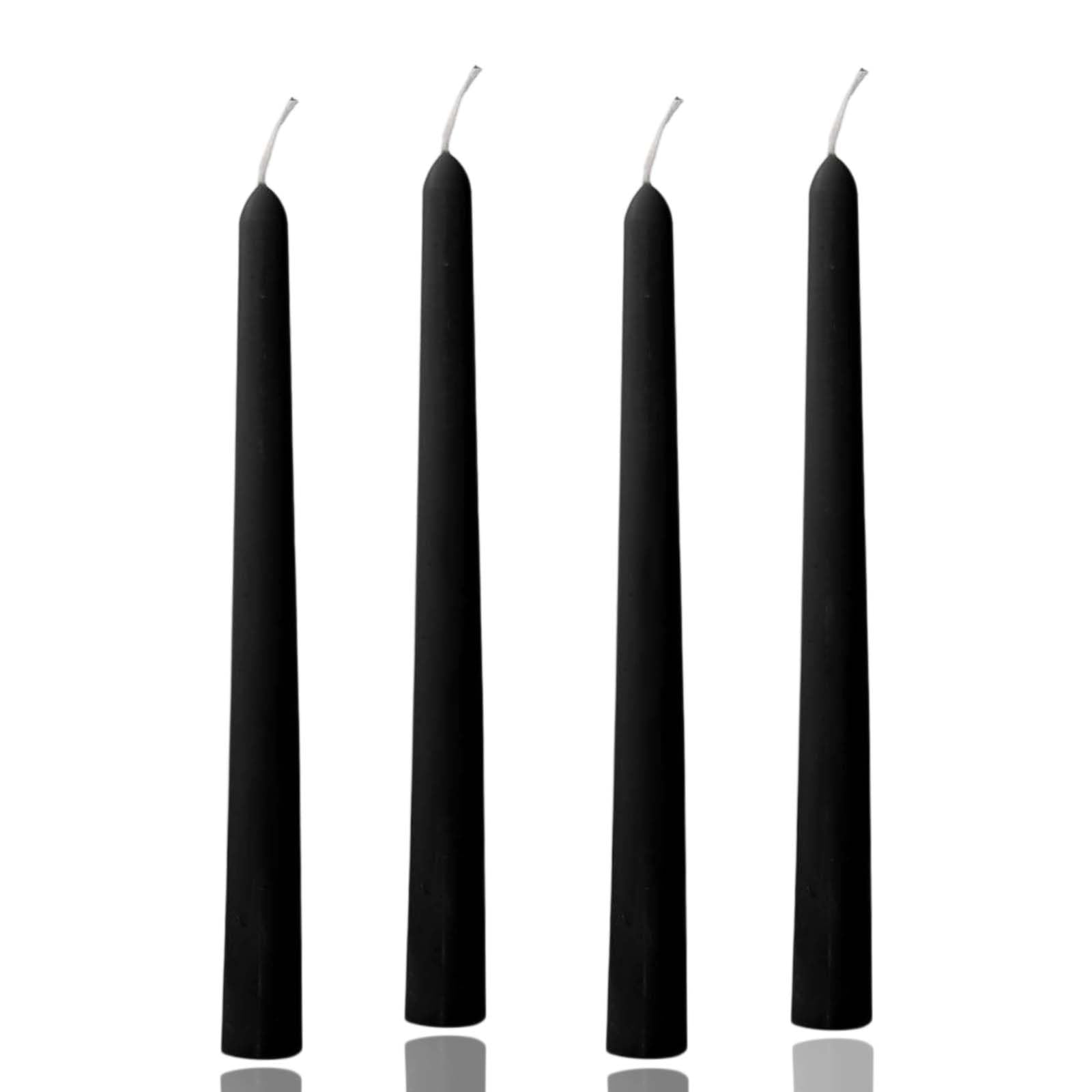 Photo 1 of 10in Gradient Taper Candles Set of 4 Pack Tapered Candle, Tall Candlesticks,for Dinner Party Wedding, Home Decor,Kitchen Decors,Christmas,Halloween (Black, 10 inch)