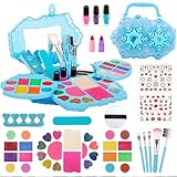 Kids Makeup Kit for Girl Toys - Real Washable Cosmetic Set for Girls 5-8, Frozen Toys Toddler Makeup Kit, Princess Dress up Christmas & Birthday Gifts for 3-8 Year Old Girls