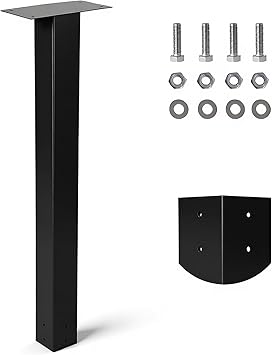 43" Heavy Duty Galvanized Steel Mailbox Post - Rustproof 4x4 Black In-Ground Mount, USPS Compliant, Easy DIY Installation for Standard Mailboxes