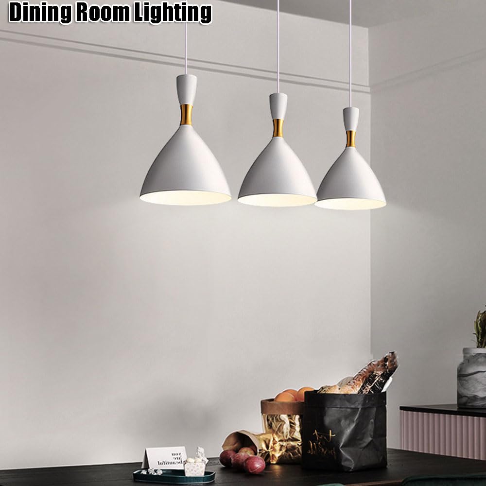 Base Single Head Chandelier, Personalized Iron Pendant Lamp Shade, Ceiling Lighting Fixtures, Living Room Bedroom Balcony Decoration Hanging Light(White)