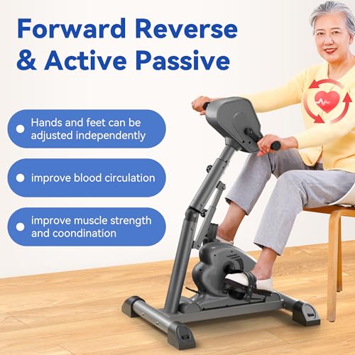 Image of Legs Arms Electric Exercise Bike Active Passive Knee Pedal Trainer Physical Therapy Assisted Rehabilitation Home Fitness Equipment For Seniors