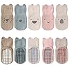 FedMois Calcetines Antideslizantes de Algodón para Bebé Niño Niña Pack de 5