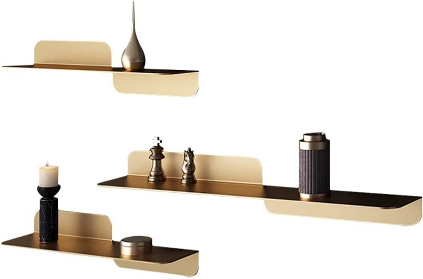 Floating Wall Shelf, Wall Storage Rack, Wall-Mounted Decorative Shelf, Space-Saving, Sturdy Construction, Drill-Mounted Installation(60x15x16cm)