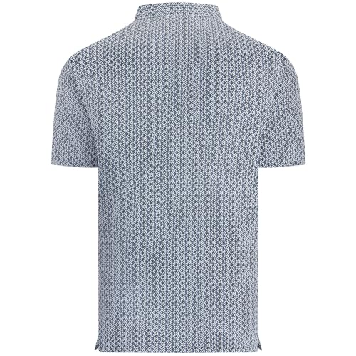 Esabel.C Men's Print Golf Shirt Breeze Polo Shirt Moisture Wicking,Navy/White Rhombus,XXL — view 2