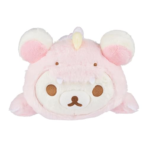 Korilakkuma San-X Original Plays with Dino Laydown Series Plush - Soft Pink - 13.5-inch Plush - Korilakkuma - Soft Pink