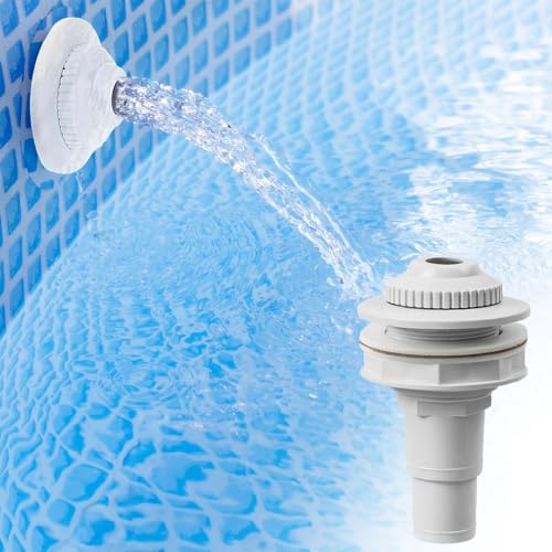Uoimky Pool Einlaufdüse, Einströmdüse für Stahlwandpools mit 32mm und 38mm Schlauchanschluss Rücklauf Düse mit schwenkbarem Kopf Düse Pool Auslassdüse, Beckeneinlaufdüse, Pool Zubehör, Ø58mm