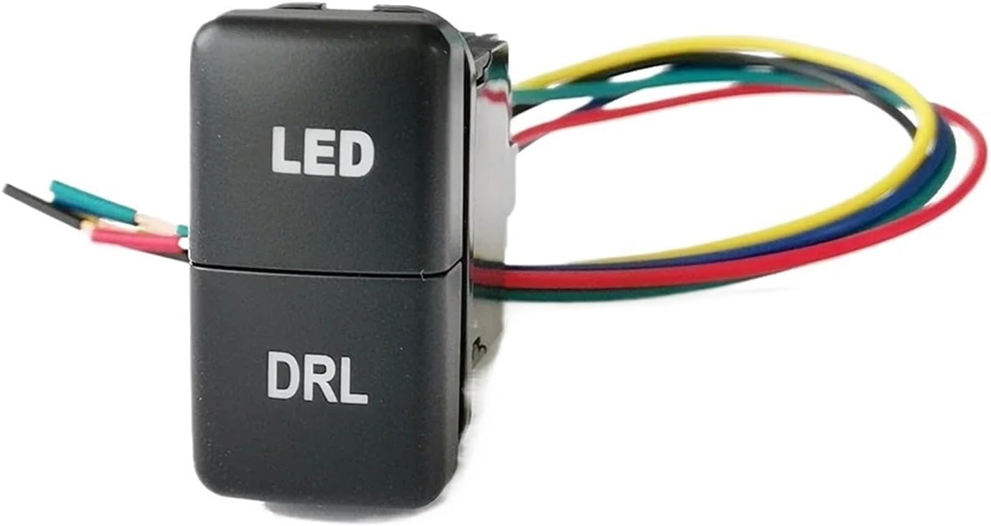 1PC Dual Switch DRL LED Light Power Switch Front Fog Lamp Spotlight Switch Button,Compatible With FJ Land Cruiser Prado 120 LC100(Pump Rear diff lock)