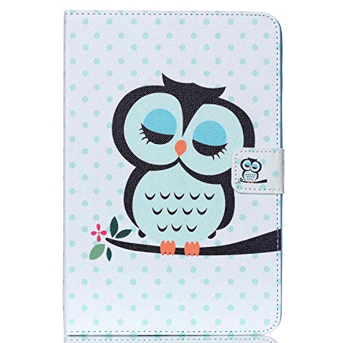 Uucovers For Samsung Galaxy Tab A 8.0 Inch 2015 Tablet Case Sm-T350/T355/P350/P355 Smart Pu Leather Folio Stand Wallet Shockproof Cover With Auto Wake/Sleep Card Pockets Magnetic Shell, Blue Tree Owl #TOP2