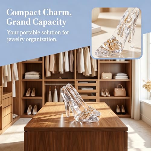 Dzrige Decorative Slipper Jewelry Organizer Box,Acrylic Crystal High Heels Shoe Case for Rings and Trinkets, Elegant Countertop Accessory Storage and Home Decor - image 3