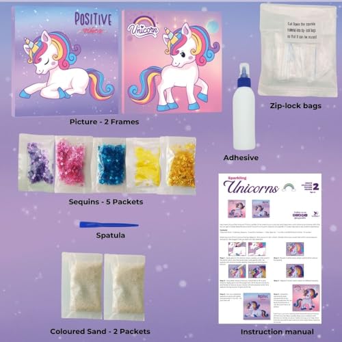 Image of TOYKRAFTT Unicorn Gifts for Girls Sand Art Kit for Kids - Art & Craft Kits for Kids, Toys for Girls 7-14 Years, 5 6 7 Year Old Girl Birthday Gift, Magic Sequin Craft Items