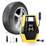 KARCOCA Air Compressor Tire Inflator, DC 12V Digital Air Pump for Car Tires with LED Light, Auto-Off Tire Inflator with Pressure Gauge