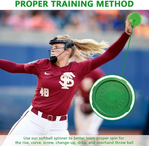 Image of Mogseek Softball Spinner Fastpitch, 12Inches Softball Training Equipment for Pitcher Overhand Thrower Training Aid Equipment for Sports Practice Softballs & Top Collegiate Program