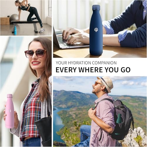 Grsta Borraccia- 500 ml- Borraccia Termica, Senza BPA, Borraccia Acciaio Inox, Senza Perdite, Borraccia Metallo, Acciaio Inossidabile 18/8, Borracce per Scuole, Uffici, Viaggio, Campeggio, Viola - 7