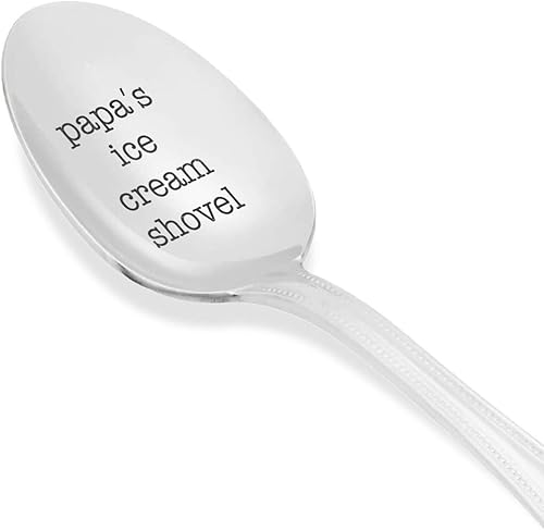 Miniatura 2 de Papa's Icecream - Cuchara de acero inoxidable grabada para el día del padre, cumpleaños, Navidad, para el día especial de tu papá, dale a tu amante