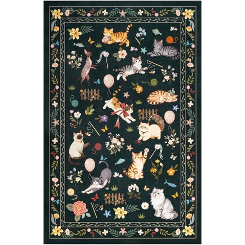 Tapete decorativo negro 2x3 Unirea lavable antideslizante miniatura 2