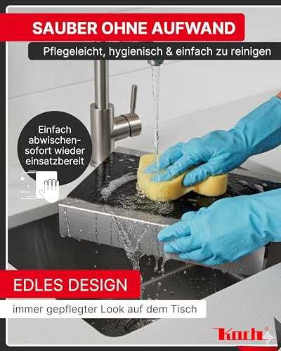 Foto von Koch Stövchen 35 x 23,5 cm aus 100% Edelstahl I Warmhalteplatte & Rechaud für Speisen & Getränke I Speisenwärmer mit Alu-Wärmeplatte, robust & elegant I Teelicht Rechaud für Küche & Gastronomie #00
