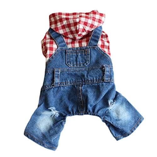 Camicia a quadri per cani, pullover a quattro