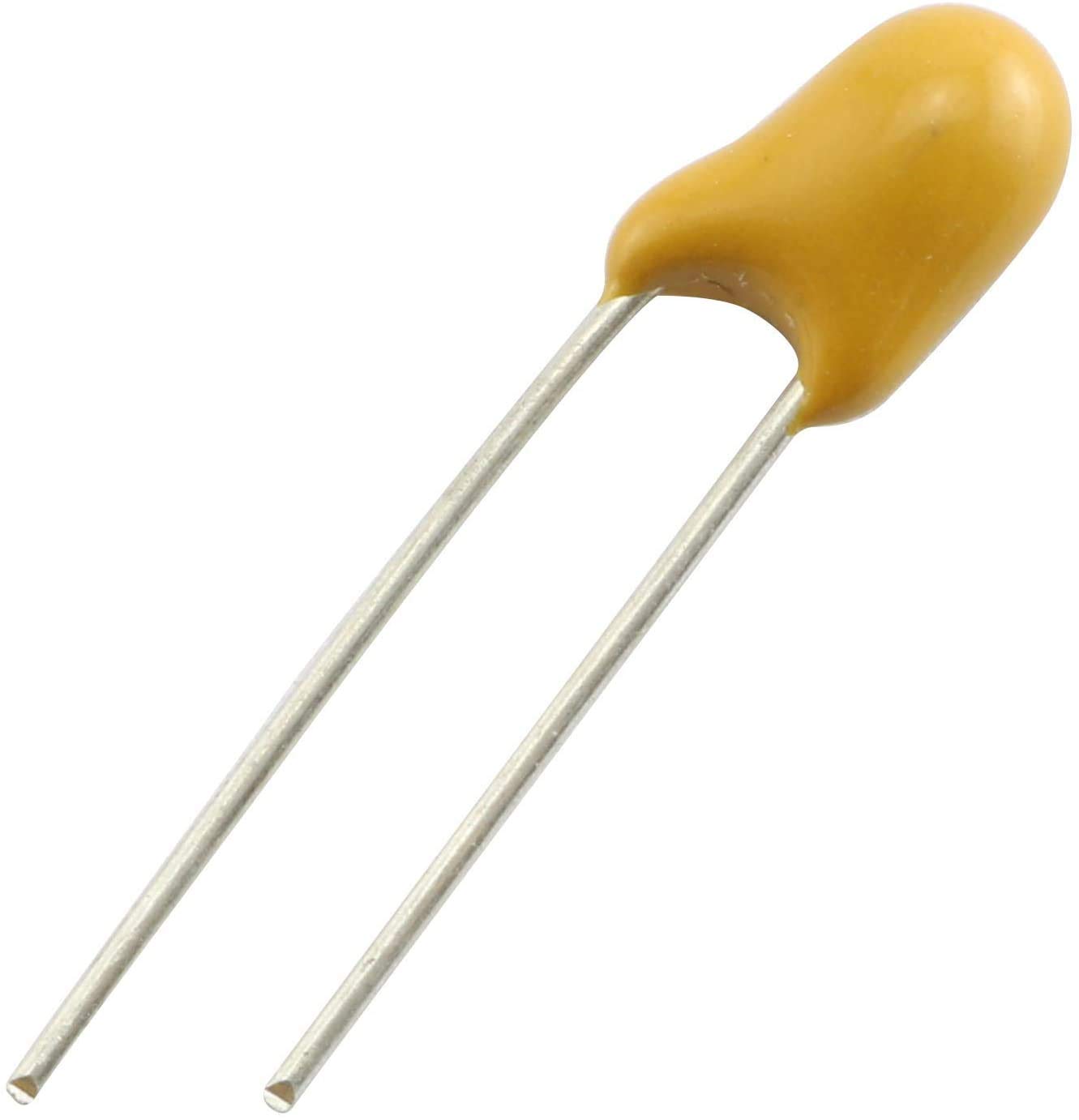 Fielect 2.2uF Tantalum Capacitor 50V Yellow Radial Electrolytic Capacitor Dipped Tantalum Bead Capacitors 10pcs