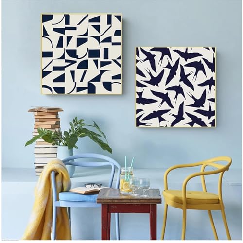 Impression Giclée oiseau bleu abstrait YAJNILUCK tableau de qualité supérieure