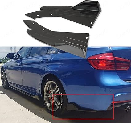 CARIZO Rear Bumper Canard Diffuser Splitter Valence Spoiler Fin Lip Trim Universal Fit (Glossy Black, Design - Shark ) Compatible with Maruti Baleno (Type-III) 2022