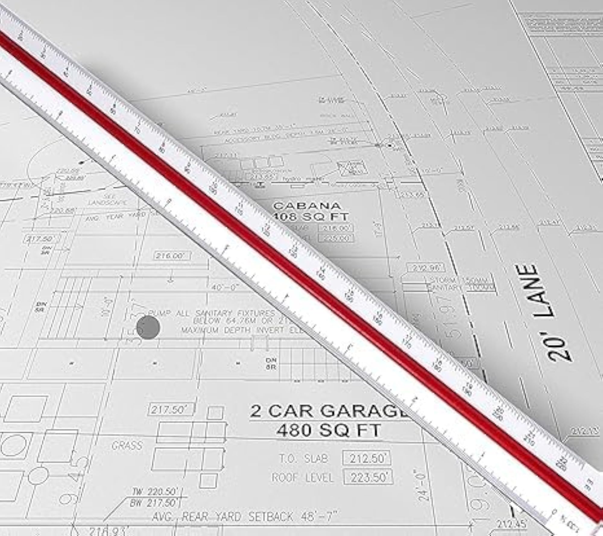 .Fx Plastic Triangular Scale Ruler, 3 Sides for Technical Measuring