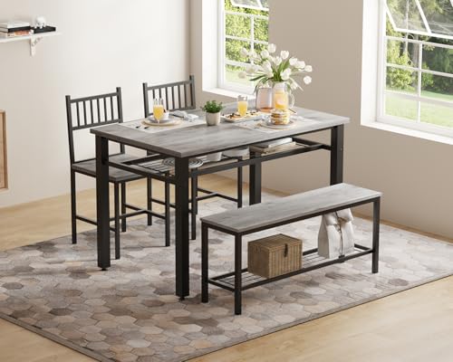 Garvee Farmhouse Kitchen Table Chairs Set for 4–47" Modern Dining