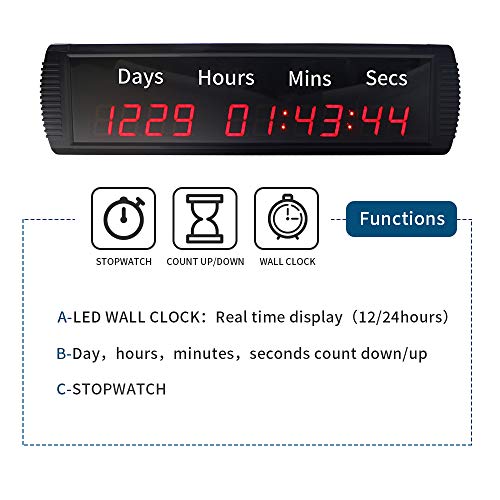 Reloj de pared LED GANXIN cuenta regresiva digital miniatura 3