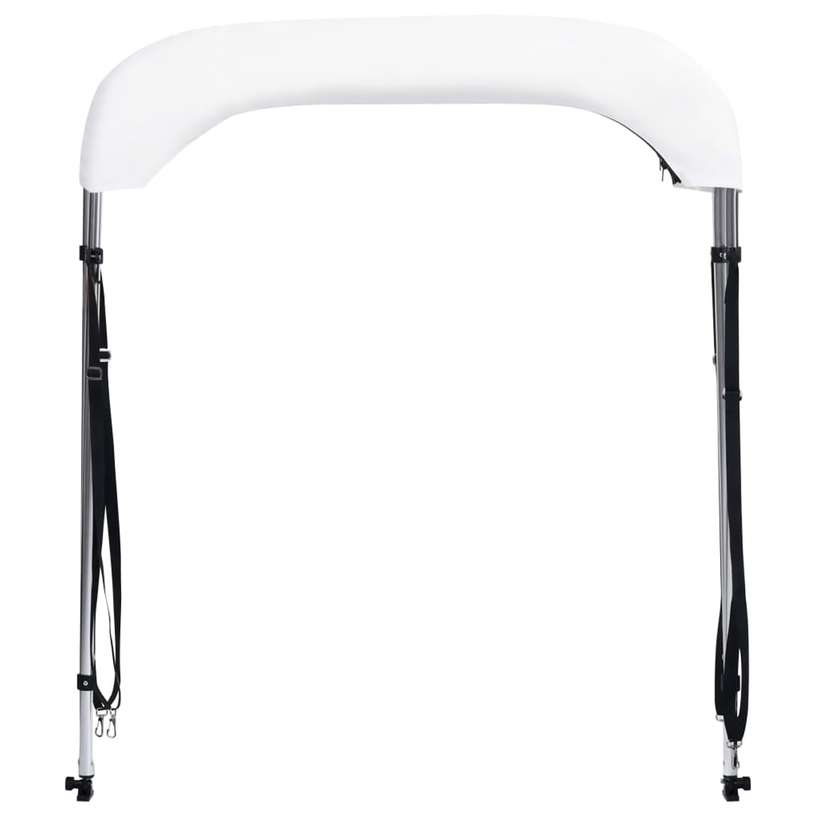 Homgoday Telone per barca Bimini, telaio a 2 archi, altezza 110 cm, larghezza 125-135 cm, bianco, resistente ai raggi UV e all'acqua, per uso a lungo termine, modello 93124