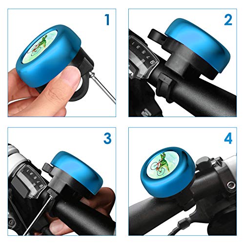 Kid's Bike Bell Vintage Classic Aluminum Alloy Bicycle Bell Loud Crisp Sound Bike Horns Unicorn Cycling Bell Handlebars Bell For Bike Blue Bicycle Bell For Adults Girls Boy (Dinosaur Riding Bike) #TOP3