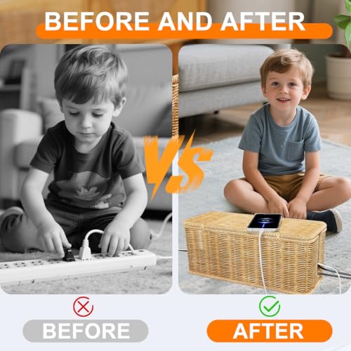 Kabelbox,Kabelmanagement Box,Kabel Organizer Box für Kabel Verstecken,Kabelaufbewahrung Cable Box für Tv Drähte Power Strip,Kabel Aufbewahrungsbox für Kabelsalat Verstecken,Steckdosenbox für Büro,Haus