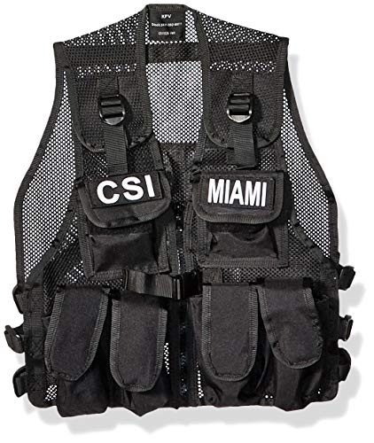 Kids NCIS Stealth Combat Vest, 4 Interchangeable Badges, Ages 5-12yrs, Quality Item Black
