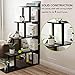 Tribesigns 5-Tier Bookshelf, Black Ladder Corner Bookshelf Stepped Bookcase, Modern L Shaped Display Shelf Unit Storage Organizer, 40 x 12 x 63 Inch (Black)