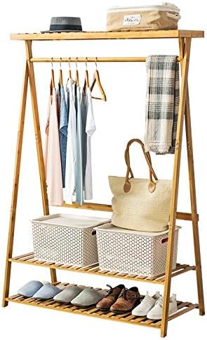 Amazon Co Jp Heluymj 竹コートラック服ラック用寝室更衣室服ハンガースタンド家具 1層幅90センチ ホーム キッチン