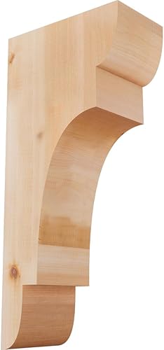 Miniatura 134 de Ekena Millwork COR04X12X12NEB00RWR 4 pulgadas de ancho x 12 pulgadas de profundidad x 12 pulgadas de alto New Brighton Rough Sawn Corbel, cedro rojo