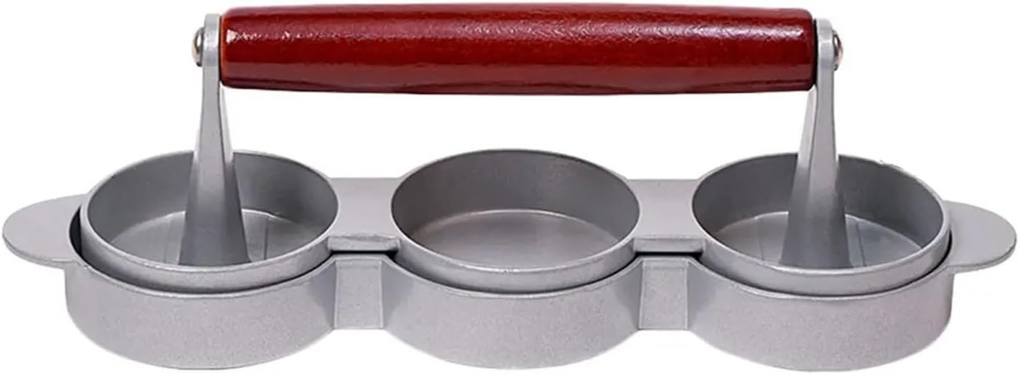 Press Non-Stick with Wood Handle Aluminum Grill Grill Maker Mould (Color : Double Head)