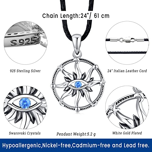 Evil Eye Necklace Women 925 Sterling Silver Evil Eye Pendant Nazar Necklace Amulets For Witchcraft Protection Men Evil Eye Necklace Silver Plated Mal De Ojo Jewelry Wicca Charms Blue Evil Eye De Plata 925 Bad Eye Protection Necklace Negative Energy Third Eye Pendant Sun Star Moon Witchy Necklace Good Lucky Amulet Evil Eye Collier Women Amulet For Protection From Evil Eye Wiccan Ward Off Devil Eyes Pagan Witch Ojo Turco Protection Pregnant Women Protection Piritual #TOP2