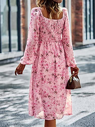 Robe midi chic florale de prestige, vêtement d'exception taille L - 3