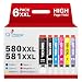 Produktbild Q-image PGI-580 CLI-581 XXL Patronen für Canon 580 581 Multipack für Canon tr8550 druckerpatronen Pixma TR8550 TS705 TS6150 TR7550 TR8500 TS8251 TS8150 TS8250 (6er-Pack)