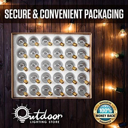 50Ft Black String Lights, 60 G40 Globe Bulbs (10 Extra), Connectable, Waterproof, Indoor-Outdoor Globe String Lights For Patios, Parties, Weddings, Backyards, Porches, Gazebos, Pergolas And More #TOP7