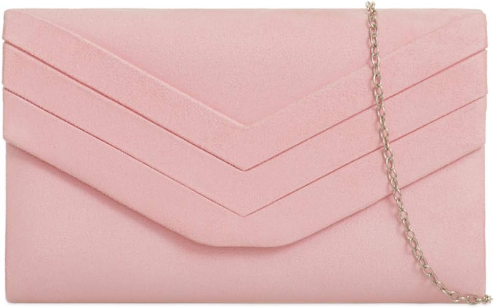 Craze LondonWomens Faux Suede Samantha Clutch Bag Wedding Bridal Prom Handbags